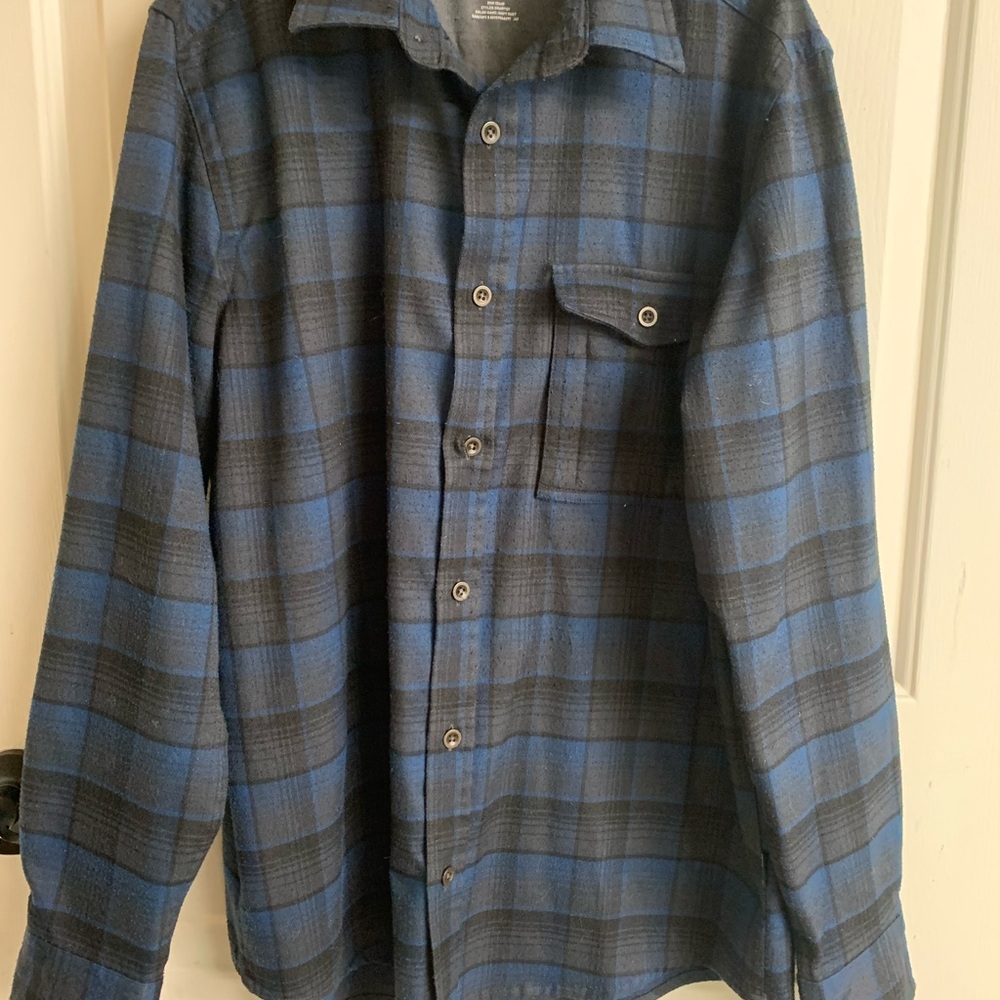 ❤️ Swiss Tech Blue and Black Checkered Men's Shirt